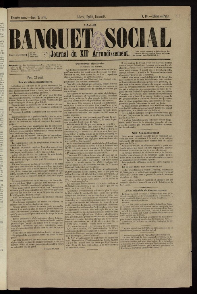 Miniatura de Le Banquet Social del 27 de abril de 1848, nº 18