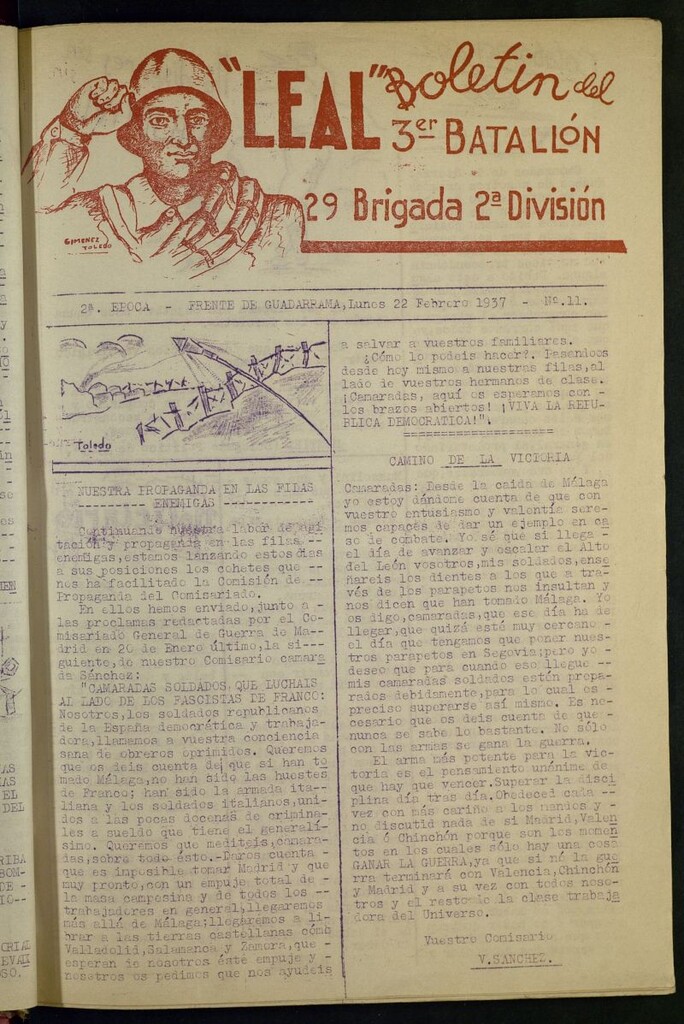 Miniatura de Leal : boletín del 3er Batallón, 29 Brigada, 2ª División del 22 de febrero de 1937