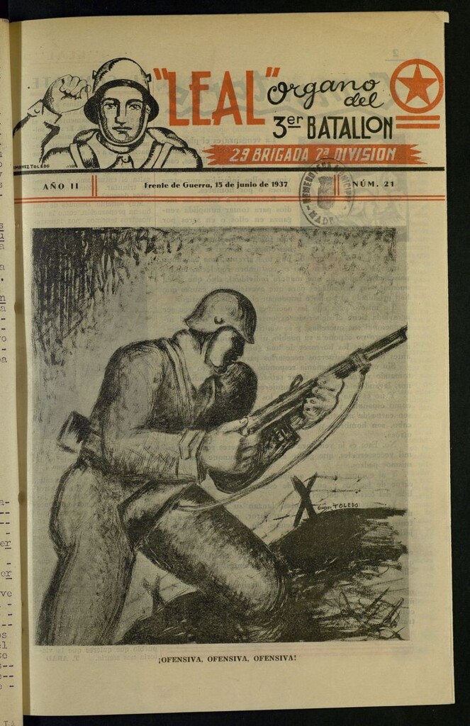 Miniatura de Leal : boletín del 3er Batallón, 29 Brigada, 2ª División del 15 de junio de 1937