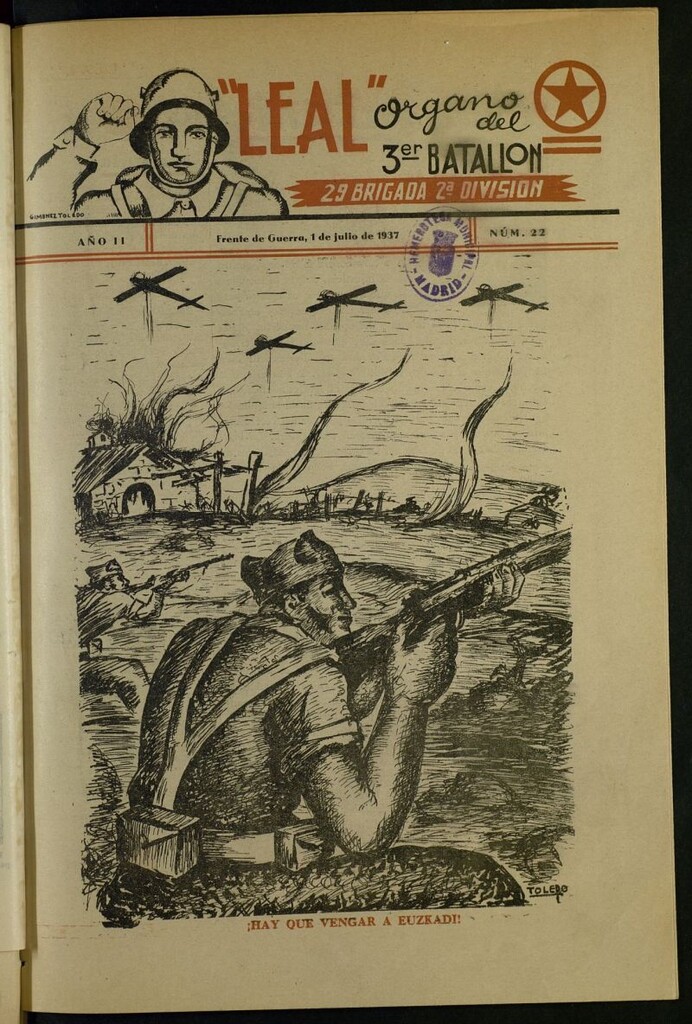 Miniatura de Leal : boletín del 3er Batallón, 29 Brigada, 2ª División del 1 de julio de 1937