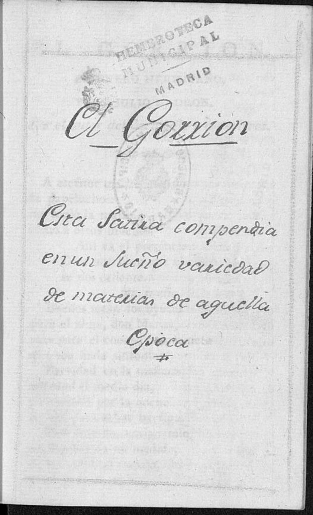 Miniatura de El Gorrión: En enero ermitaño [sic], y en julio ladrón