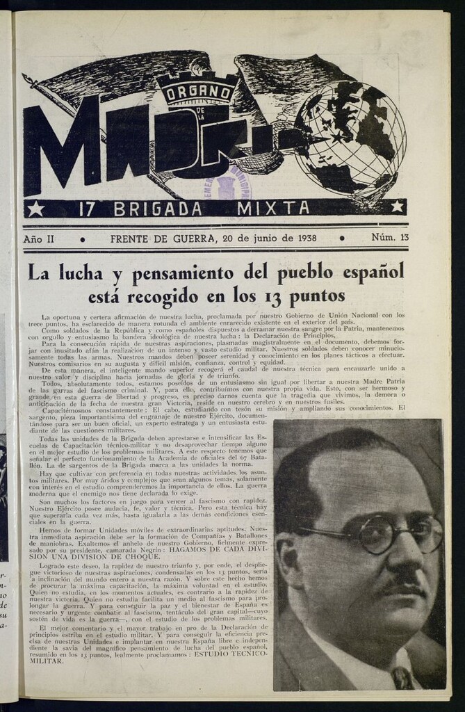 Miniatura de Madrid : órgano de la 17 Brigada del 20 de junio de 1938