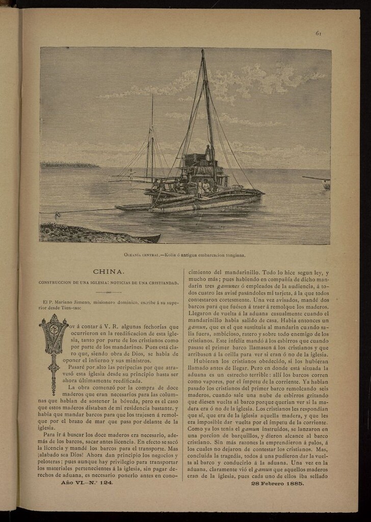 Miniatura de Las Misiones Católicas del 28 de febrero de 1885
