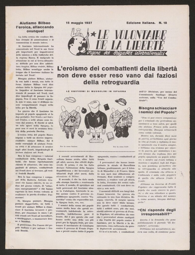 Miniatura de Le Volontaire de la Liberté : Organe des Brigades Internationales. 15 maggio 1937