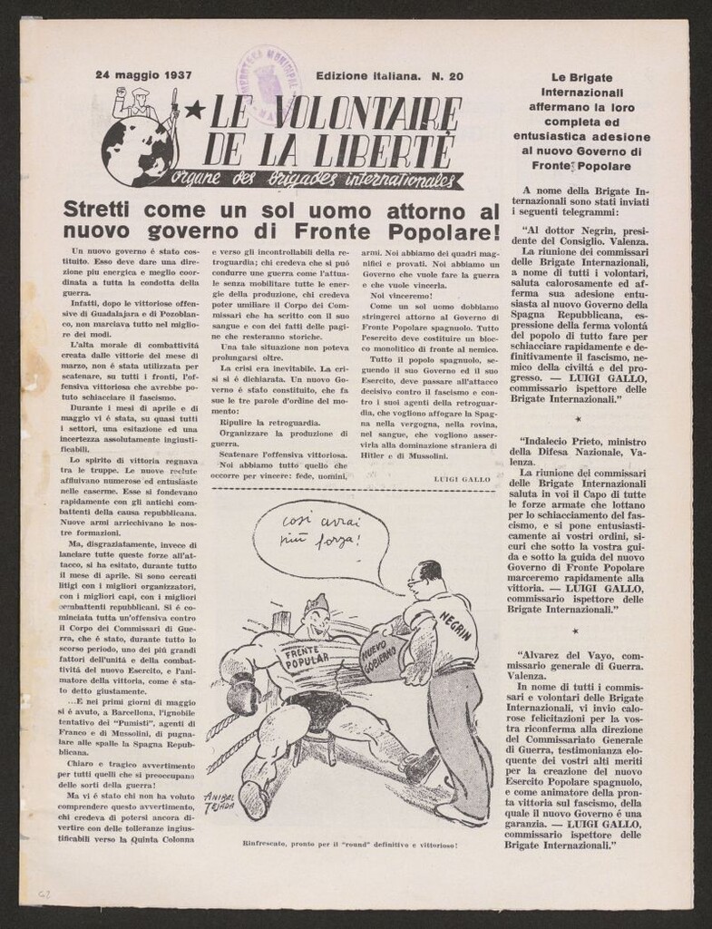 Miniatura de Le Volontaire de la Liberté : Organe des Brigades Internationales. 24 maggio 1937