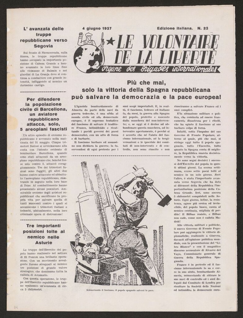 Miniatura de Le Volontaire de la Liberté : Organe des Brigades Internationales. 4 giugno 1937