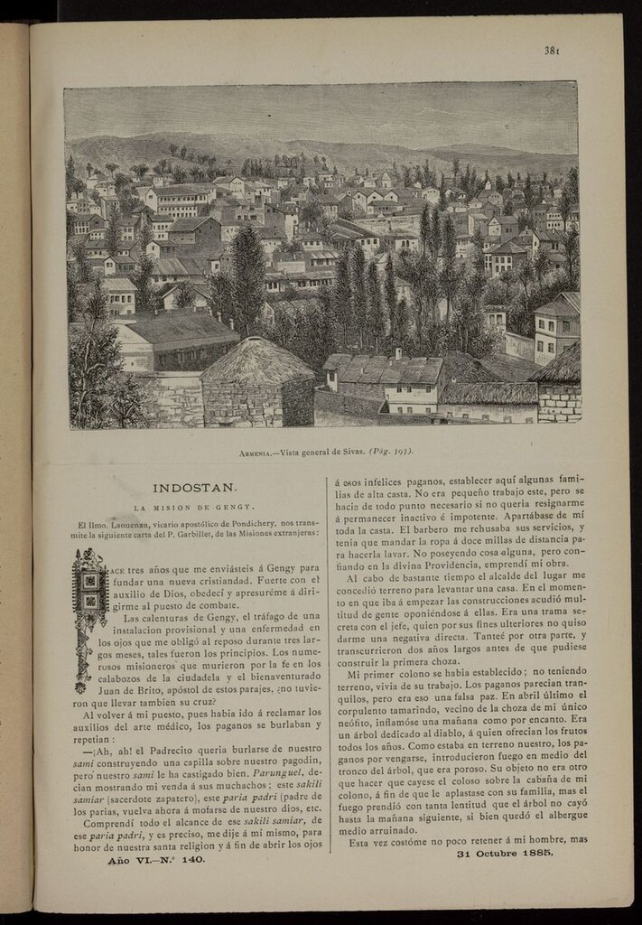 Miniatura de Las Misiones Católicas del 31 de octubre de 1885