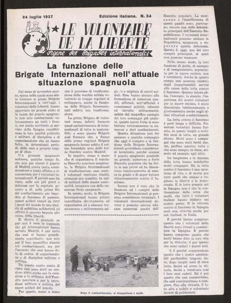 Miniatura de Le Volontaire de la Liberté : Organe des Brigades Internationales. 24 luglio 1937