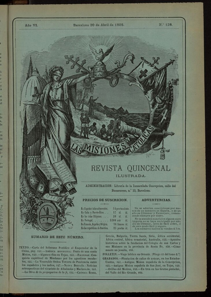 Miniatura de Las Misiones Católicas del 30 de abril de 1885, suplemento