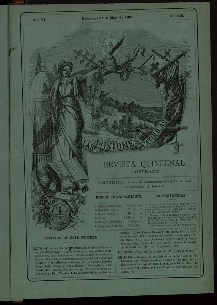 Miniatura de Las Misiones Católicas del 31 de mayo de 1885, suplemento