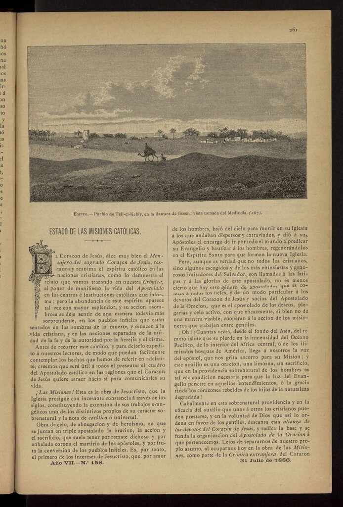 Miniatura de Las Misiones Católicas del 31 de julio de 1886