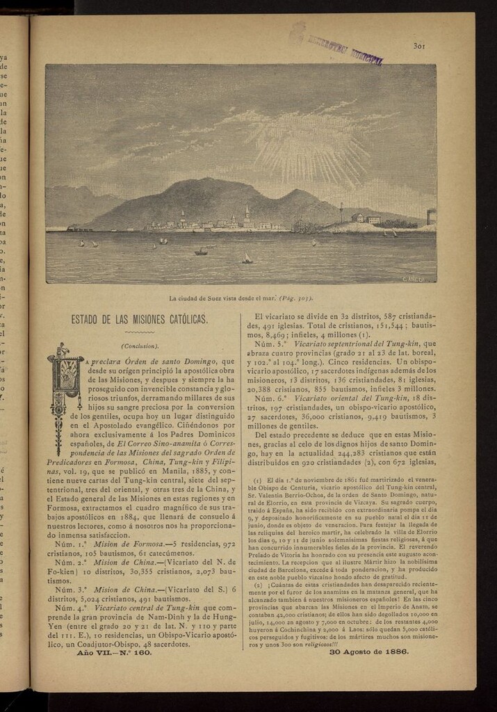 Miniatura de Las Misiones Católicas del 30 de agosto de 1886
