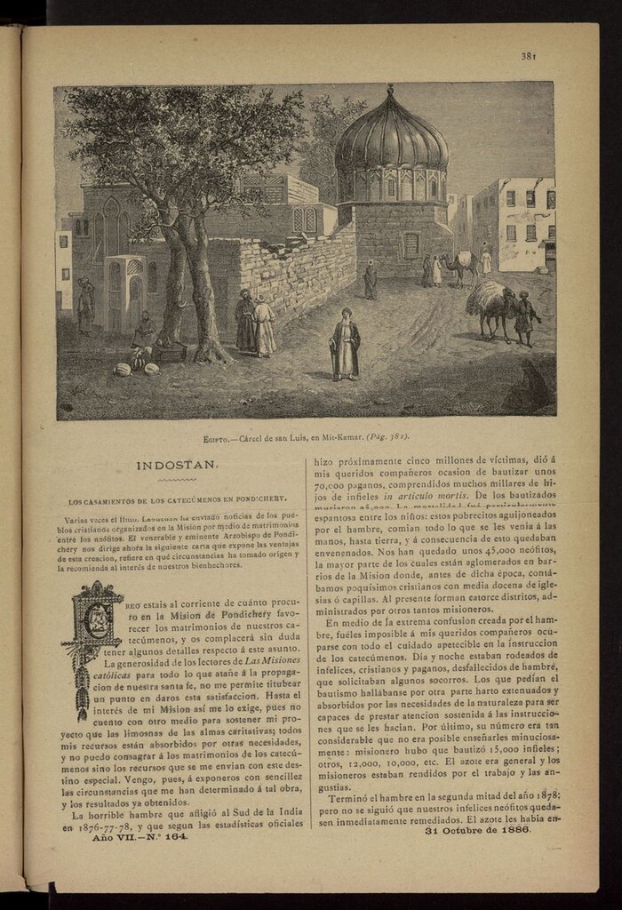 Miniatura de Las Misiones Católicas del 31 de octubre de 1886