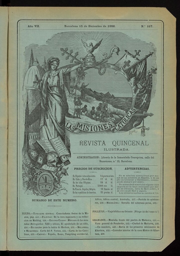 Miniatura de Las Misiones Católicas del 15 de diciembre de 1886, suplemento