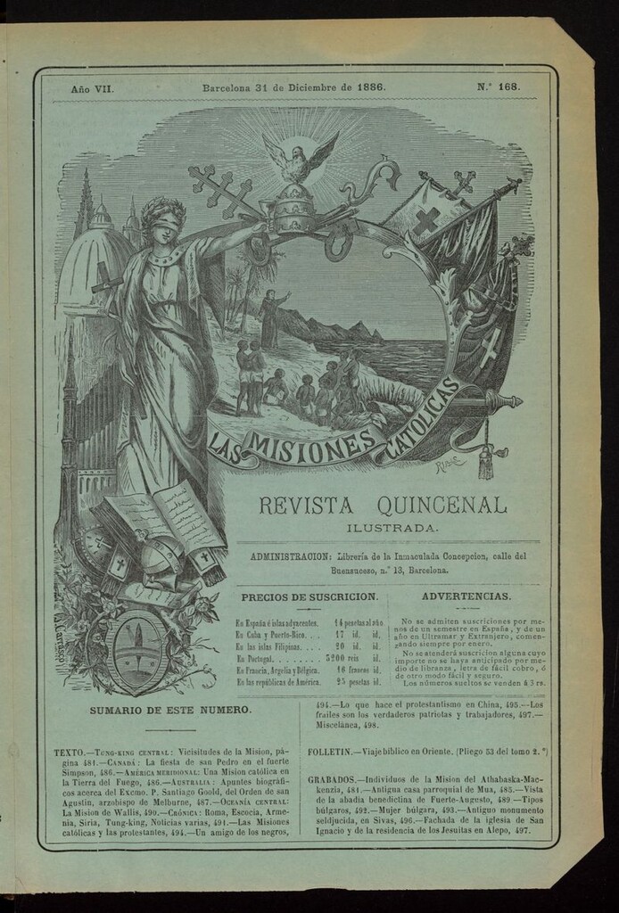 Miniatura de Las Misiones Católicas del 31 de diciembre de 1886, suplemento