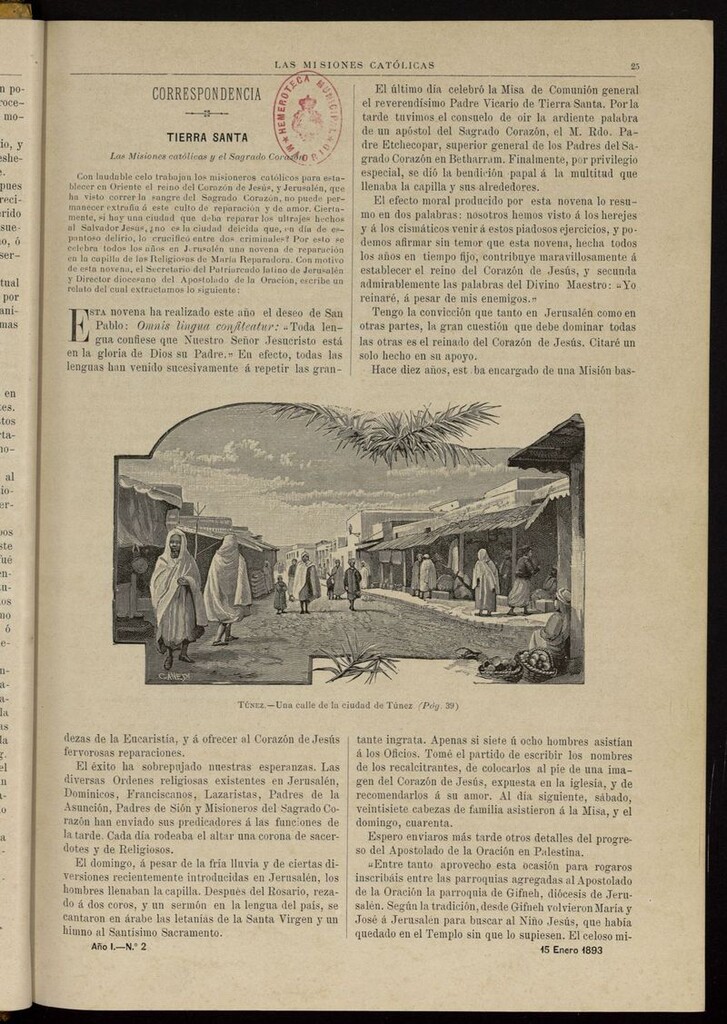 Miniatura de Las Misiones Católicas del 15 de enero de 1893