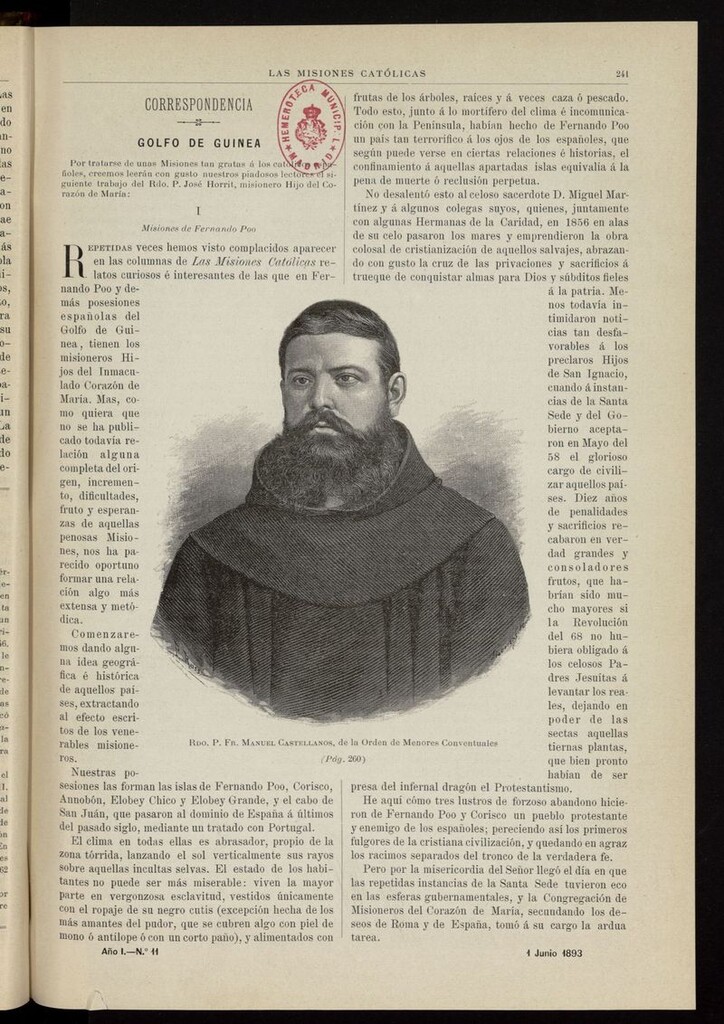 Miniatura de Las Misiones Católicas del 1 de junio de 1893