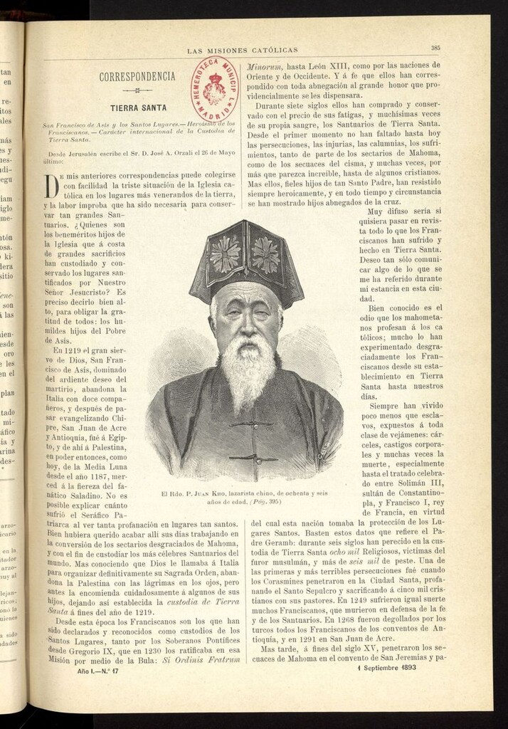 Miniatura de Las Misiones Católicas del 1 de septiembre de 1893