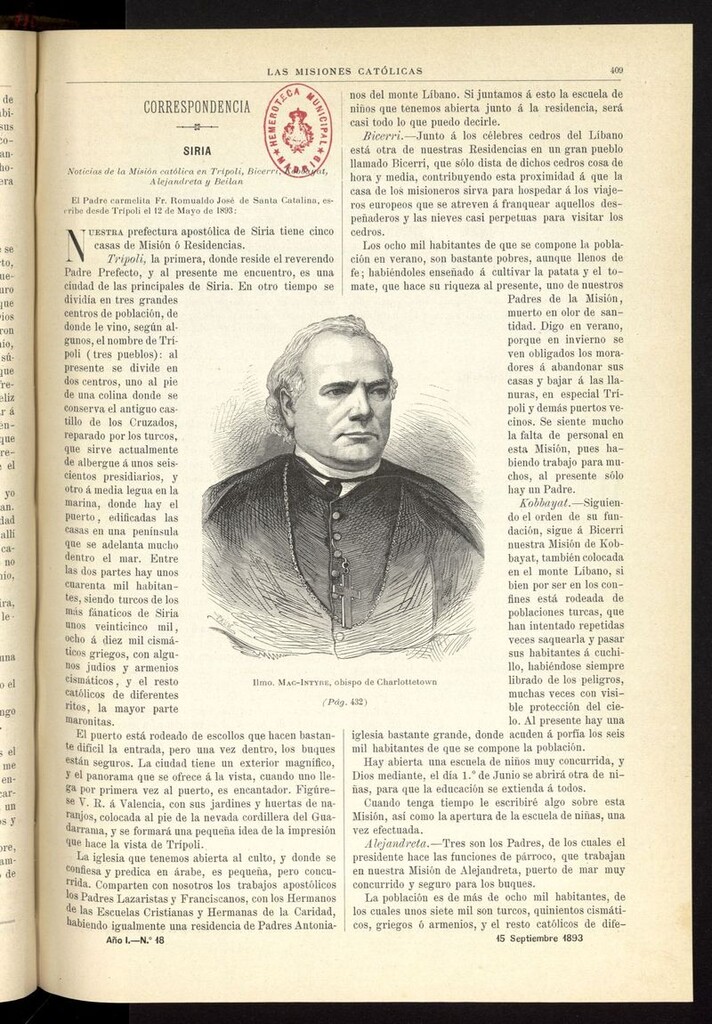 Miniatura de Las Misiones Católicas del 15 de septiembre de 1893