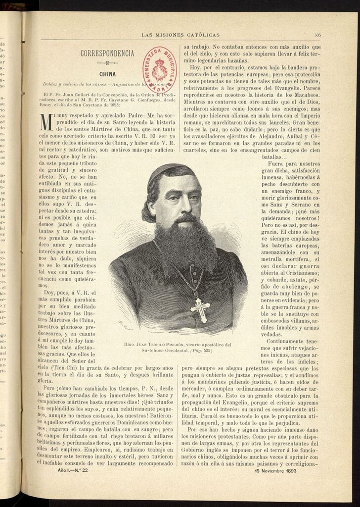 Miniatura de Las Misiones Católicas del 15 de noviembre de 1893