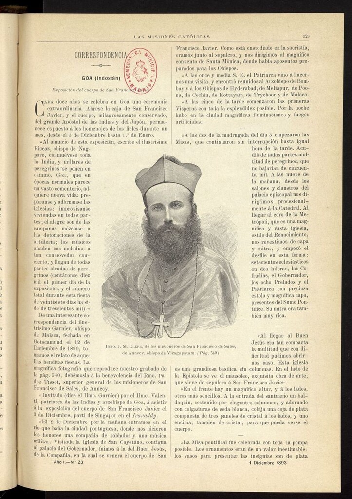 Miniatura de Las Misiones Católicas del 1 de diciembre de 1893