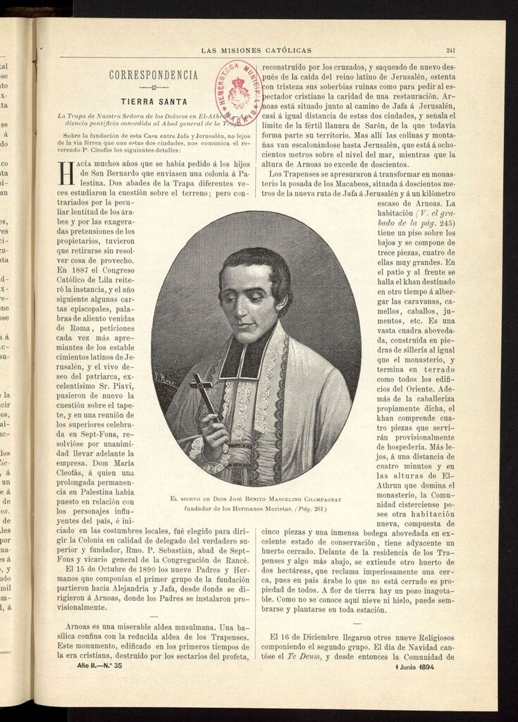 Miniatura de Las Misiones Católicas del 1 de junio de 1894