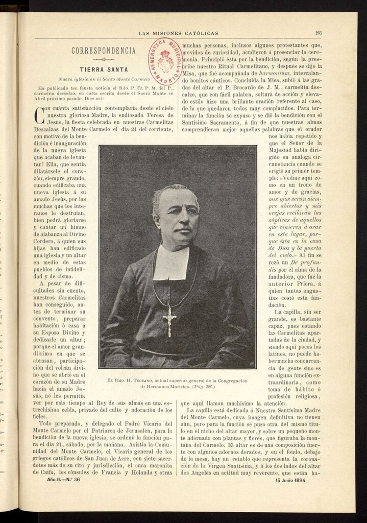 Miniatura de Las Misiones Católicas del 15 de junio de 1894