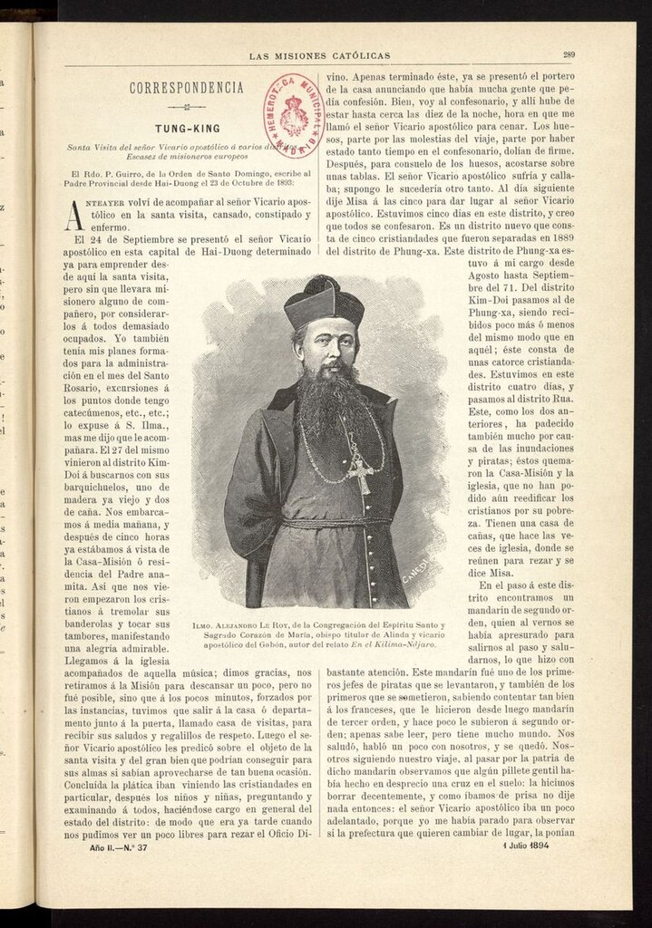 Miniatura de Las Misiones Católicas del 1 de julio de 1894