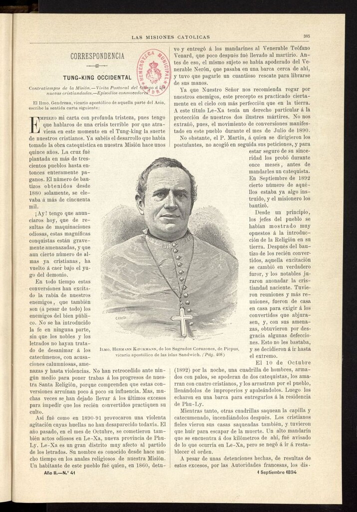 Miniatura de Las Misiones Católicas del 1 de septiembre de 1894