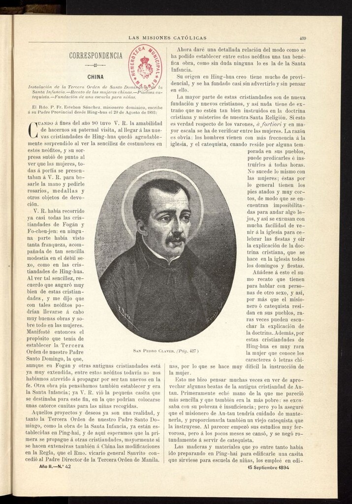 Miniatura de Las Misiones Católicas del 15 de septiembre de 1894