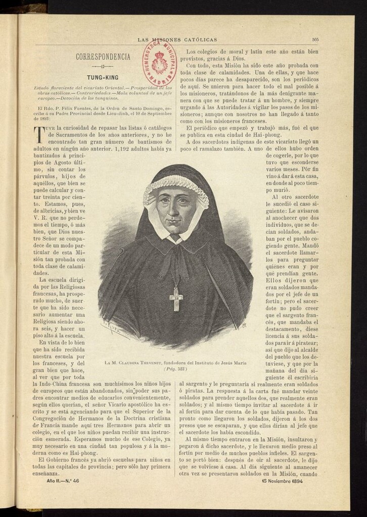 Miniatura de Las Misiones Católicas del 15 de noviembre de 1894