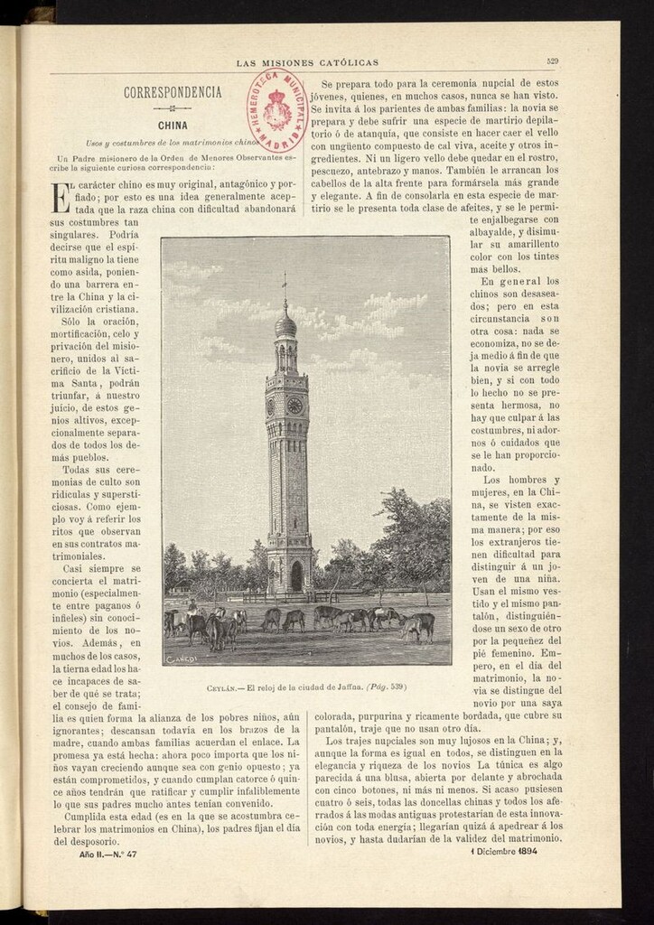 Miniatura de Las Misiones Católicas del 1 de diciembre de 1894