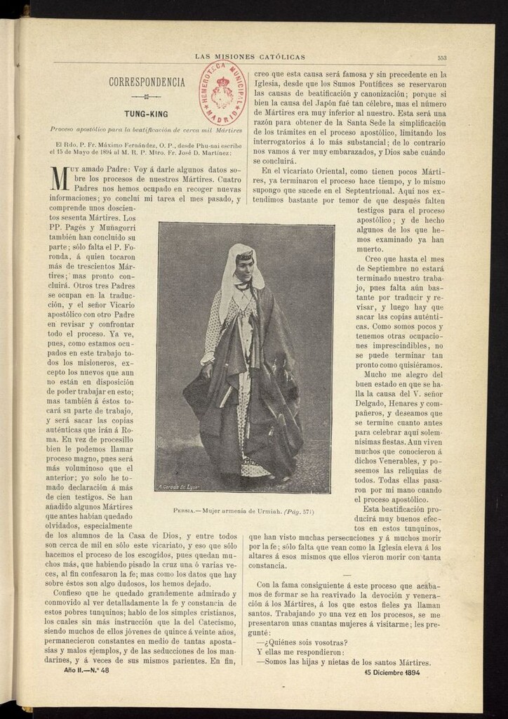 Miniatura de Las Misiones Católicas del 15 de diciembre de 1894