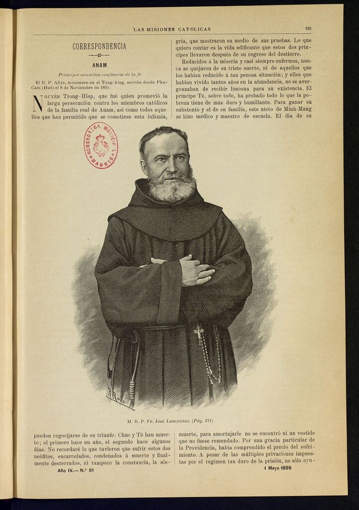 Miniatura de Las Misiones Católicas del 1 de mayo de 1896