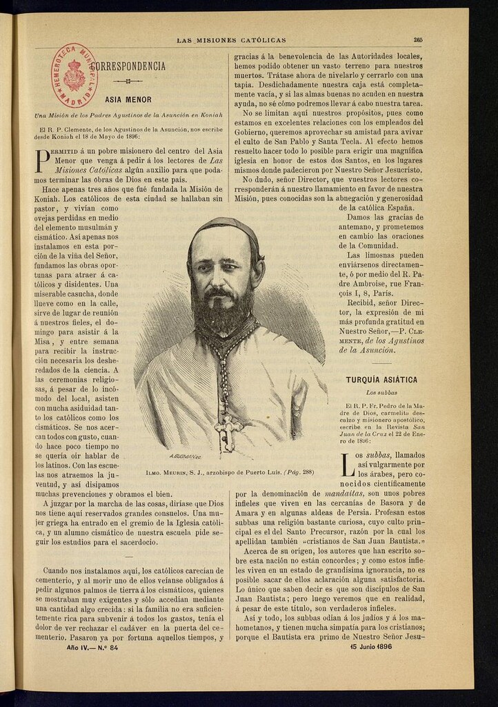 Miniatura de Las Misiones Católicas del 15 de junio de 1896