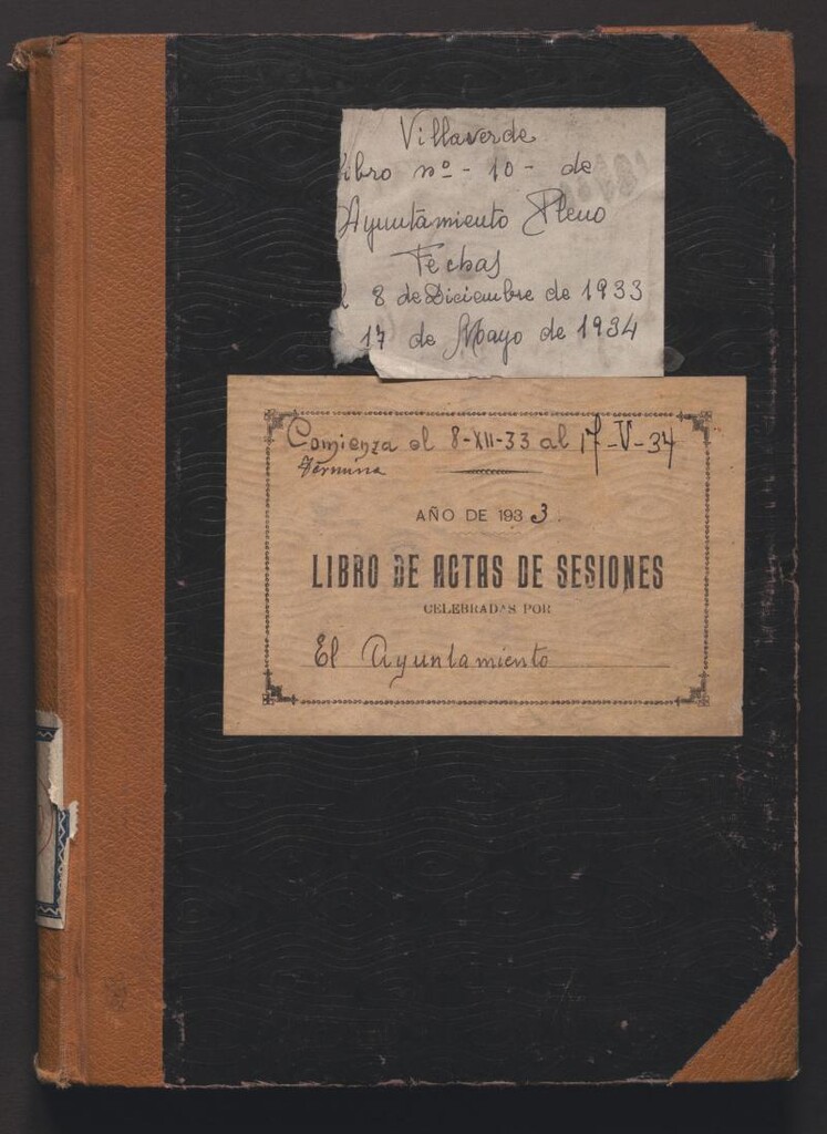 Miniatura de Actas y acuerdos del ayuntamiento de Villaverde de 1933-1934. Libro 10.