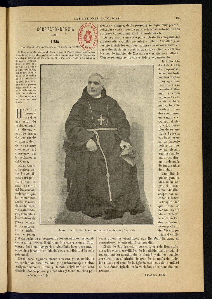 Miniatura de Las Misiones Católicas del 1 de octubre de 1896
