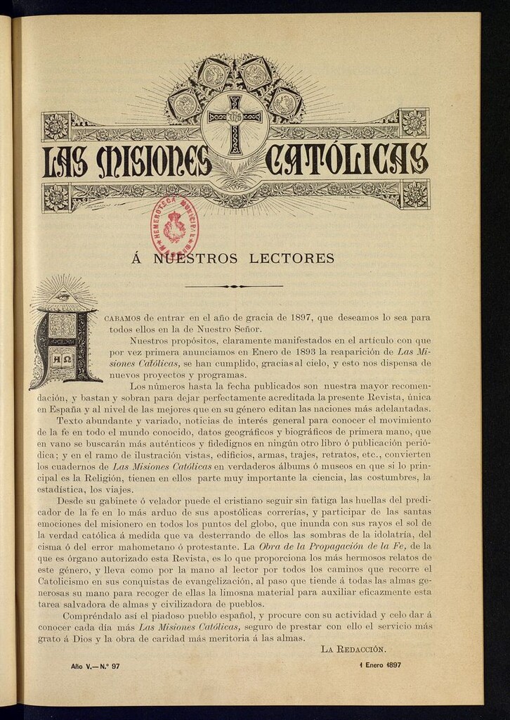 Miniatura de Las Misiones Católicas del 1 de enero de 1897
