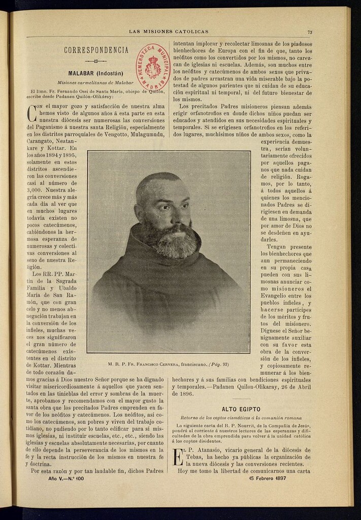 Miniatura de Las Misiones Católicas del 15 de febrero de 1897