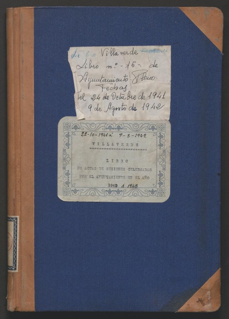 Miniatura de Actas y acuerdos del ayuntamiento de Villaverde de 1941-1942. Libro 15.