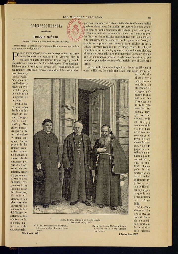 Miniatura de Las Misiones Católicas del 1 de diciembre de 1897