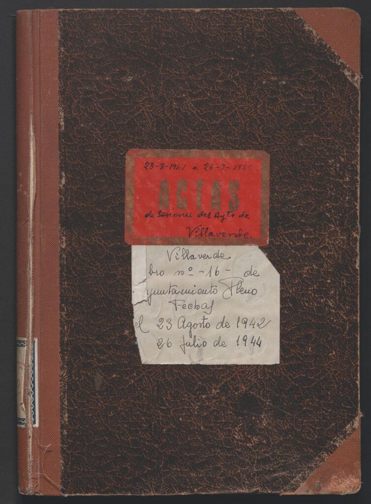Miniatura de Actas y acuerdos del ayuntamiento de Villaverde de 1942-1943. Libro 16.