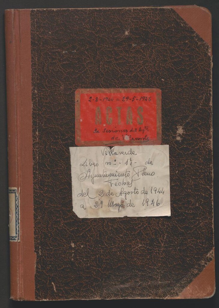 Miniatura de Actas y acuerdos del ayuntamiento de Villaverde de 1944-1946. Libro 17.