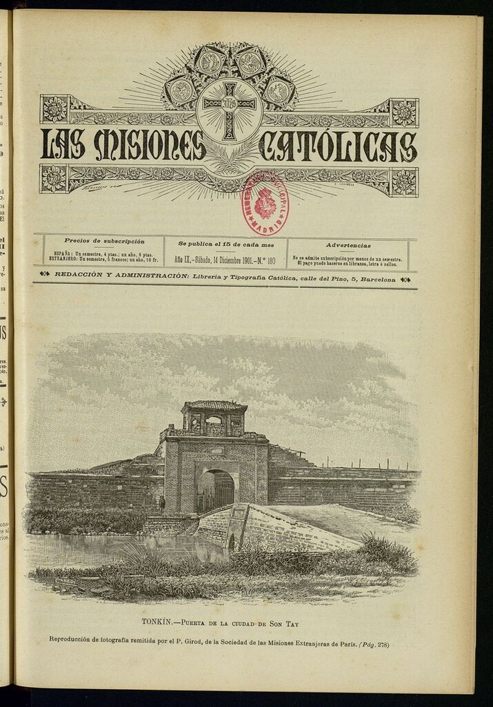 Miniatura de Las Misiones Católicas del 14 de diciembre de 1901