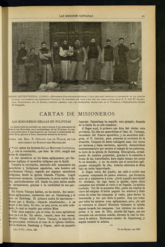 Miniatura de Las Misiones Católicas del 15 de marzo de 1909