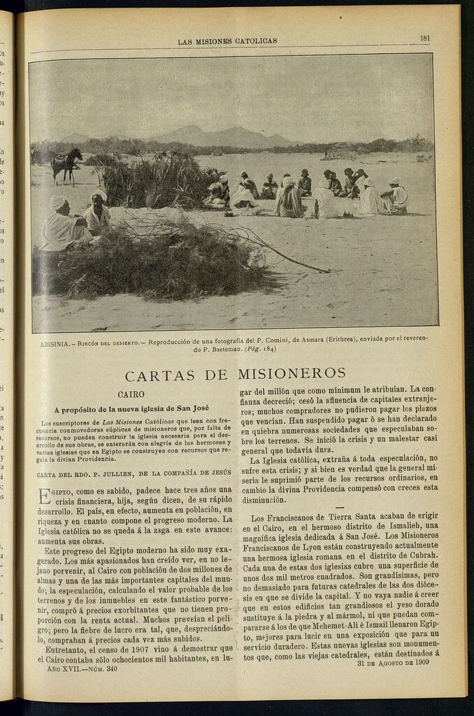 Miniatura de Las Misiones Católicas del 31 de agosto de 1909