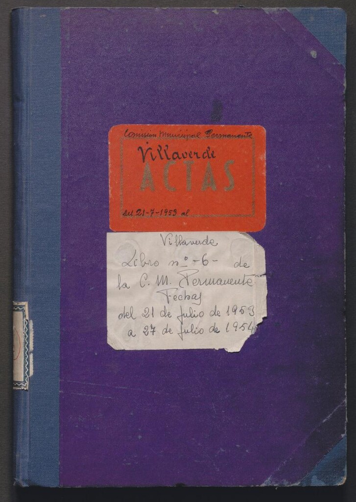 Miniatura de Actas y acuerdos del ayuntamiento de Villaverde de 1953-1954. Libro 6.