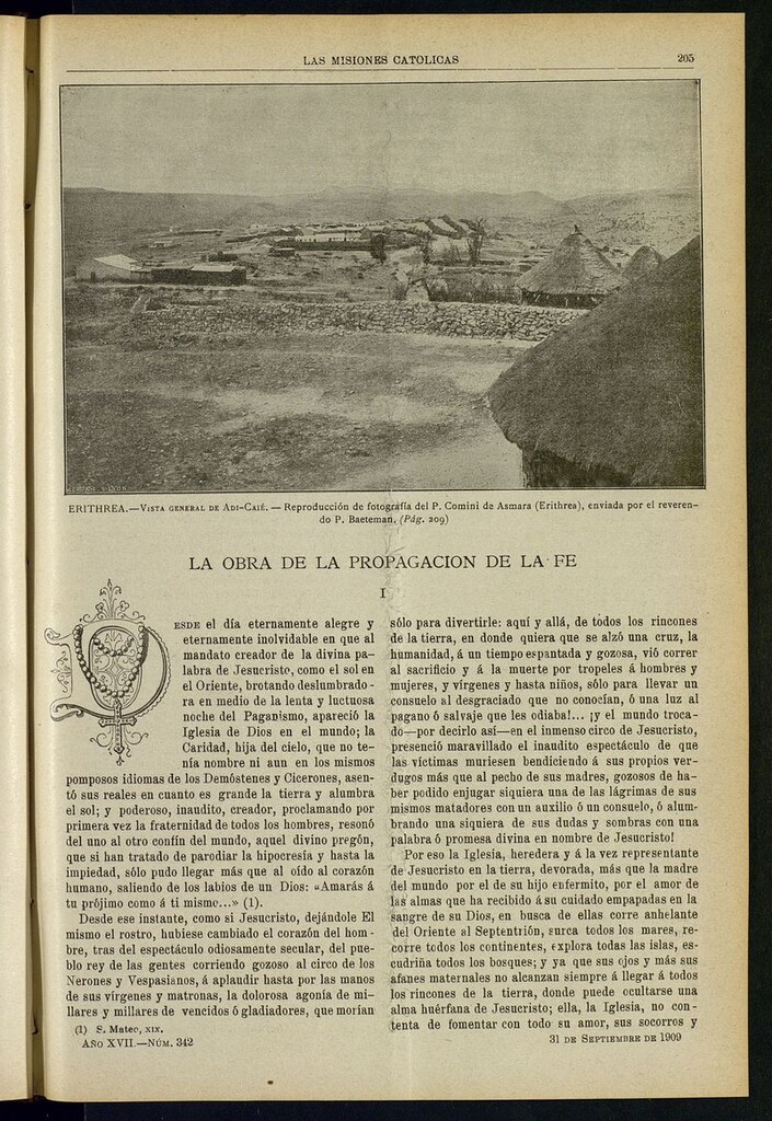 Miniatura de Las Misiones Católicas del 30 de septiembre de 1909