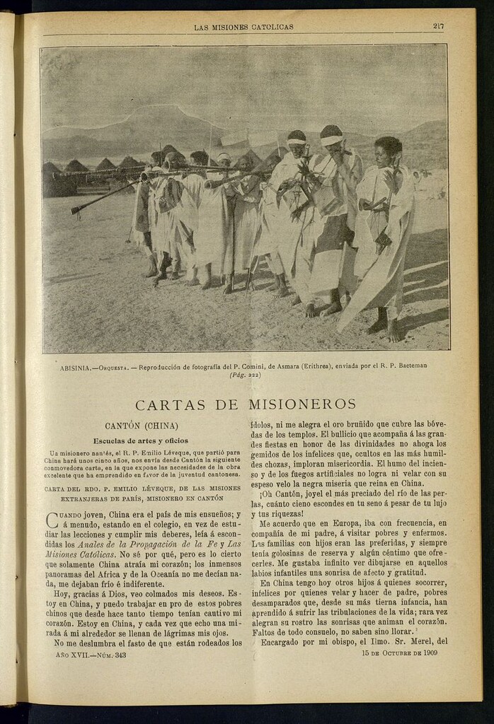 Miniatura de Las Misiones Católicas del 15 de octubre de 1909