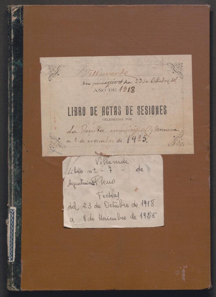 Miniatura de Actas y acuerdos del ayuntamiento de Villaverde de 1918-1925. Libro 7.